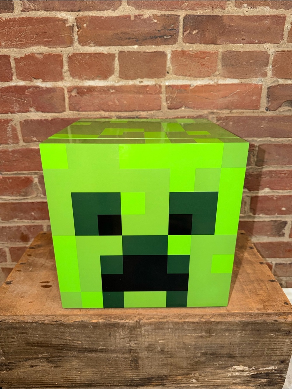 Minecraft Mini Fridge Kids Green Creeper Pixel Cube Drink Cooler